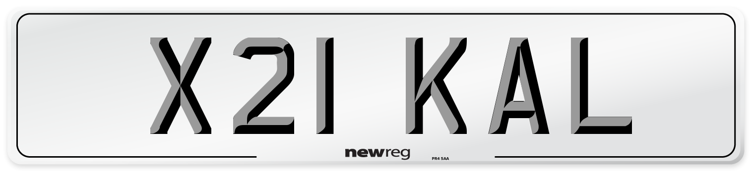 X21 KAL Number Plate from New Reg